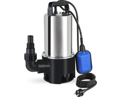 Dompelpomp - Waterpompen - Waterpomp Elektrisch - Vuilwaterpomp - 1100W - 16500 L/h Capaciteit - RVS Waterpomp met Vlotterschakelaar - Zwart
