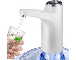 Gigicial Elektrische Waterpomp Met Oplaadbare Batterij - 5 Gallon Waterdispenser - Automatisch Aanzuigmechanisme - 1 Stuk - Wit