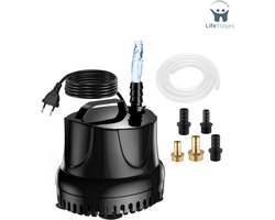 LifeStages - Dompelpomp Vuil Water - 25W 1500L/H - Mini Dompelpomp Water - Dompelpomp voor Fontein Zwembad - Tuinwater - Vissen aquarium - (Zwart)