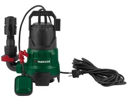 PARKSIDE® Dompelpomp 400 W - Debiet: max. 9000 l/u - Onderdompelingsdiepte: max. 7 m - Ideaal voor het leegpompen en overpompen van regentonnen, vijvers, bouwputten met grondwater of kelders na overstromingen of leidingbreuken