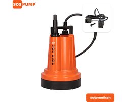 SOS PUMP ® - dompelpomp met vlotter tot 2mm - aluminium behuizing - incl. koppelingen & terugslagklep - dweilpomp - vlakzuiger - kelderpomp - wateroverlast