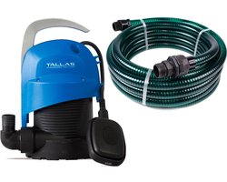 Tallas D-CW 200 + Slang 7 m - Dompelpomp - 5700l/h - 220W - Opvoerhoogte 5,5 m - Compleet Pakket - Met Vlotter