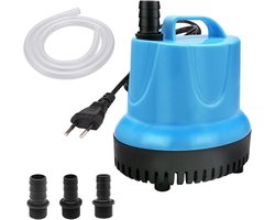 Waterpomp - mini dompelpomp - 20 W - 1500 l/u - ultra stille aquariumpomp - met 3 sproeiers en 1,5 m slang - voor tuinen en vijvers
