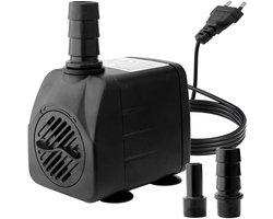 Ynkkvre – 10W Mini Dompelpomp – 600 L/U Uiterst Stille Fonteinpomp – 1,2 m Opvoerhoogte met 1,4 m Stroomkabel en 2 Sproeikoppen – Geschikt voor Aquaria, Vistanks, Vijvers, Beelden en Hydrocultuur