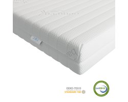 Ada Sleep® Koudschuim matras 90 x 200 cm - 14 cm - ventilerend - hypoallergeen - wasbare hoes - CertiPUR® en Okoetex gecertificeerd - Ergonomische ondersteuning