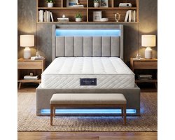 ADFBL Pocketvering Matras 90x200 cm - 25cm Dik - Oeko-Tex® Gecertificeerd | Ademend met Comfortschuim Toplaag