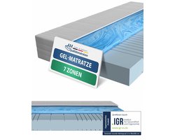 AM Qualitätsmatratzen - Gelschuim matras 90x200cm - Gemiddeld (H3) - Hoogwaardig matras met 4cm gelschuim deklaag - 20cm hoogte - Made in Germany - 90 x 200