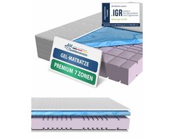 AM Qualitätsmatratzen - Premium gelschuim matras 90x200cm - Gemiddeld (H3) - Hoogwaardig matras met 4cm gelschuim deklaag - 23cm hoogte - Made in Germany - 90 x 200