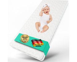 Baby Matras 60x120 cm – 10 cm dik, ademend koudschuim H2, wasbare hoes, Made in Europe