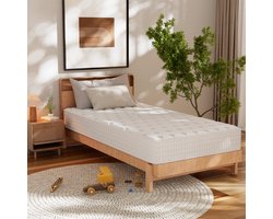 EARTHYHOME - Matras 90x200cm - Pocketveringmatras - 20cm Dik - Eenpersoonsmatrassen - 7-zone Ondersteuning - 8-laags gelaagde stof.