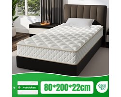 Fukstern Matras 80x200 - matras 22cm dik - 7 zones - pocketvering matras - Orthopedisch - OEKO-TEX Gecertificeerd - 9 Lagen Hoogwaardige Materialen - Anti-Allergische - Eenpersoonsmatrassen - medium - Voor Kinderen en Volwassenen