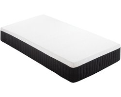 HOMCOM Matras Polyester 200L x 90B x 25H cm Wit + Grijs