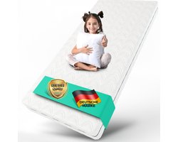 Kindermatras 80x160 cm – 10 cm dik, ademend koudschuim H2, wasbare hoes, Made in Europe
