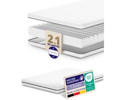 Matras - 80x190 - 7 zones - koudschuim - premium plus tijk - 15 cm - twijfelaar bed - Zacht