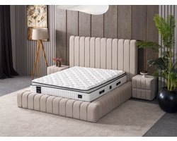 New Bed Orthopedisch Matras met 7-Zone Pocketvering en Veer-Spons Topper, Ergonomisch Gebreid Stofontwerp voor Moderne Slaapkamer Upgrade 90 cm x 200 cm