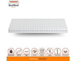Pocketvering Matras - 80x200 Matras - 20cm Dik - Stevig Ligcomfort - Afritsbaar hoes - 7 zone - Anti-allergisch - Bestrest Bedden