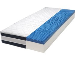 RELAXX Gel Matras met 3D Memory Foam - 7 Zones; 25cm Hoogte; H4, H3, H2 Gemengde Hardheidsgraad - Omkeerbaar Koudschuim Matras met Optimale Drukverlaging