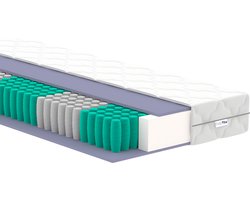 Sleep Pillow - 90x200 - 21cm dik - Tweepersoonsmatras - Pocketvering met 7 zones - Gemiddeld - 90x200x21 - Antiallergisch - Tencel - Koudschuim