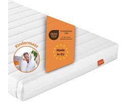 sleepling Basic 30 - kindermatras 70x140 cm comfortschuim - matras met hardheidsgraad 2 zacht - 9 cm hoogte - afneembare hoes - Made in EU - topkwaliteit - 70 x 140 x 9 cm - wit