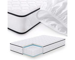 Springs Matras met Beschermer 120x200 cm / Spring Pocketveringmatras / Binnenveringsmatras / Pocketvering met 7 Comfortzones / Afneembare waterdichte tijk / H3 Hardheid