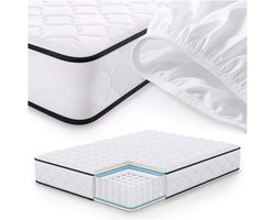 Springs Matras met Beschermer 140x190 cm / Spring Pocketveringmatras / Binnenveringsmatras / Pocketvering met 7 Comfortzones / Afneembare waterdichte tijk / H3 Hardheid