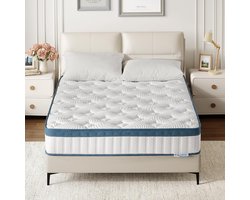 Tribesigns Pocketveringmatras - Matras 90x140 - 25cm dik - Binnenveringmatras met Gel-Traagschuim - met Oeko TEX Certificaat - 7 Zone Orthopedisch Matras - Pocketveringmatras Gemiddelde Hardheid H3