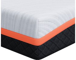 vidaXL - Matras - Wit - en - Grijs - 90 - x - 200 - cm - Traagschuim