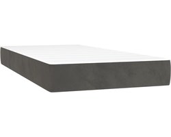 vidaXL - Pocketveringmatras - 100x200x20 - cm - fluweel - donkergrijs