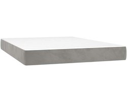 vidaXL - Pocketveringmatras - medium - 140x220x20 - cm - fluweel - lichtgrijs