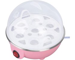 350W Elektrische Eierkoker - 7 Eiercapaciteit - Snelle Eierkoker - Automatische Uitschakeling - Kippeneierkoker voor Hardgekookte Eieren - Eierkokers - Special Apparaten - Roze .