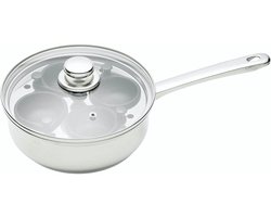 4 Eierstroper Pan - Roestvrij Staal, Niet-Stick, Inductie Veilig, 20,5 cm