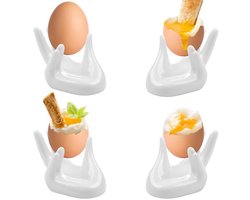 4 Keramische Eierdopjes voor Gekookte Eieren - Restaurantstijl Eierdopjes