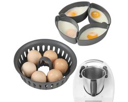 Aieve 2-in-1 eierkoker en eierhouder voor Thermomix TM5 TM6 TM31 BPA-vrij voor 4 gepocheerde eieren en 6 hardgekookte eieren (zonder pan)