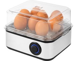 AMA® Eierkoker Electrisch - Eierkoker met Timer - Eierkokermachine - 21x15x13cm - Zilver