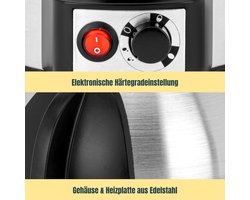 Aura® Eierkoker electrisch - Eierkoker - Eierkoker met timer - Grijs - 21cm x 20cm x 17cm