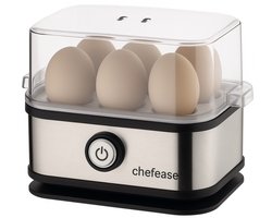 Chefease CH-6000 - Elektrische Eierkoker - Voor 6 eieren - Automatische stop - Incl. maatbeker en eierprikker