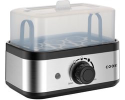 Eierkoker Elektrisch - Roestvrijstaal- Instelbare Timer - Plek voor 6 eieren -