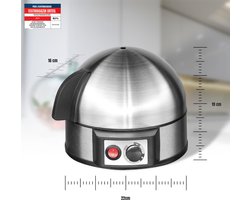 Core® Eierkoker electrisch - Eierkoker - Eierkoker met timer - Grijs - 21cm x 20cm x 17cm