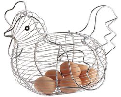 Decoratieve Metalen Eierhouder in Kippenvorm voor 24 Eieren