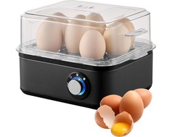 DYNA® Eierkoker electrisch - Eierkoker - Eierkoker met timer - Antraciet - ‎21cm x 17cm x 15cm