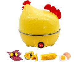 Eierenstomer - Elektrische eierkoker in kippenvorm met 7 eieren - Stoom-eierkoker voor hardgekookte eieren, gepocheerde eieren, zachtgekookte eieren met automatische uitschakeling