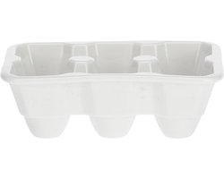 Eierhouder van Porselein - 6 Eieren - Kleurrijk - 16 x 11 x 5 cm