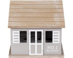 Eierkastje Huis - Eierhouder Rek - Keuken Opbergen - Landelijke Stijl - 20x14x18 cm - Grijs Bruin
