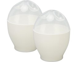Eierkoker - 2 stuks - Magnetron Eierkoker - Ei Koker - Draagbare Mini Snelle Eierkookbeker - Voor Keuken Ontbijt - Wit