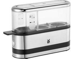 Eierkoker Doorgestreept Eierkoker Klein Formaat - WMF KITCHENminis voor 2 eieren 250 Watt Geïntegreerde Maatbeker Tritan Deksel Doorgestreept Waterdispenser Akoestisch signaal voor einde Kooktijd Verlichte Aan/Uit-schakelaar Eierkoker