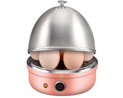 Eierkoker - Eierkoker electrisch - Elektrische Eierkoker Roestvrij Staal - Automatische Uitschakeling Zacht Medium Stevig - Stomen Eieren Groenten Dumplings - 7 Eieren Capaciteit - Kerstcadeau - Kerstversiering - Roze