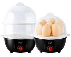 Eierkoker - Eierkokers - Multifunctionele Eierkoker voor 1 tot 14 eieren - Kook, Pocheer en Stoom en Meer - Elektrisch - Vaatwasserbestendig - Zwart