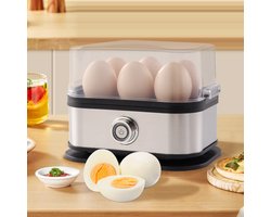 Eierkoker electrisch -eierkoker 6 eieren - Gemaakt van roestvrij staal - Intelligente stoomkoker met automatische uitschakeling