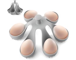 Eierkoker - Houd 6 Eieren - Snel Koken & Veilig Handvat - Opbergrek voor Koelkast - Voor Gezin en Keuken