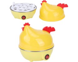Eierkokers Elektrisch - Snelle Eierkoker - Schattig kuikenontwerp - 350W - Voor 7 eieren incl - maatbeker - Mini-ontbijtmachine voor Hardgekookte Eieren - Gepocheerde Eieren - geel
